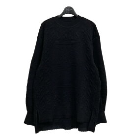 【中古】mame kurogouchi　23AW ｢Floral Jacquard Knitted Top｣フローラルジャガードニット ブラック サイズ：3 【111123】（マメクロゴウチ）