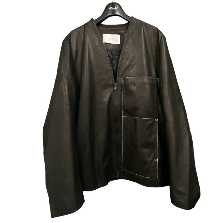 楽天市場】【中古】prasthana｢LC1 Leather Blouson｣ノーカラーレザー 