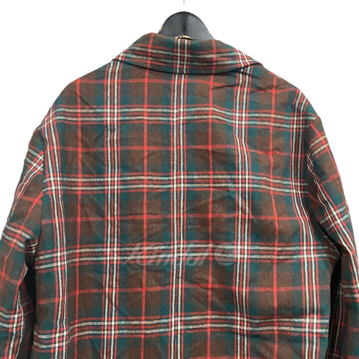 楽天市場】【中古】GUCCIチェック柄チェスターコート グリーン×レッド 