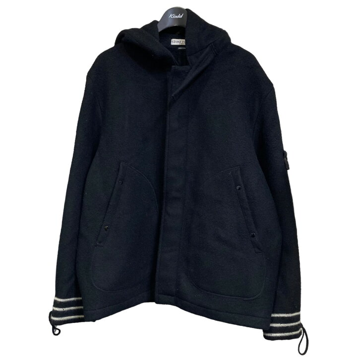 楽天市場】【中古】STONE ISLAND ウールフーデッドジャケット ブラック 
