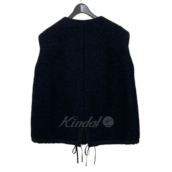 ウールアルパカナイロンボアジレ☆drawer☆ドゥロワー☆ブラッキー☆ジレ 