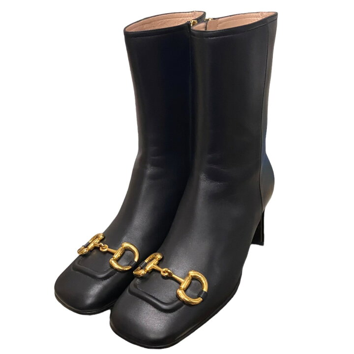 楽天市場】【中古】GUCCIホースビットブーツ ブラック サイズ：38 1／2 