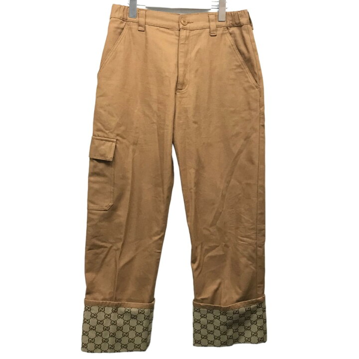楽天市場】【中古】GUCCIGGキャンバス折り返しパンツ ブラウン サイズ  