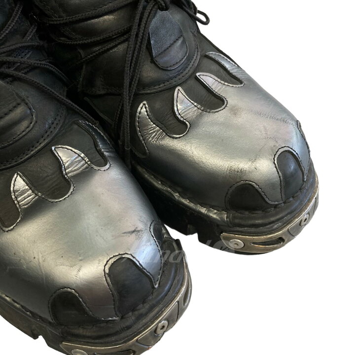 楽天市場】【中古】NEWROCKファイヤーパターンブーツ ブラック サイズ 
