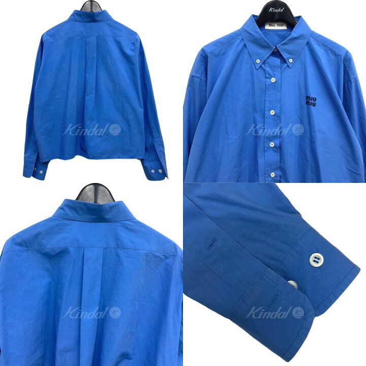 楽天市場】【中古】miu miu ポプリンシャツ ブルー サイズ：36 