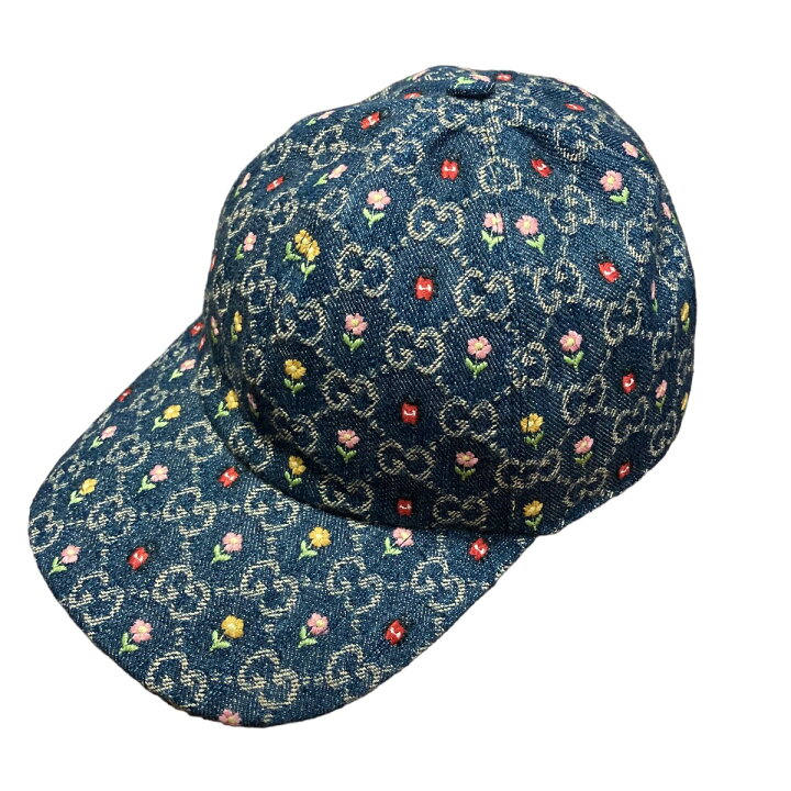 楽天市場】【中古】GUCCIエンブロイダリーデニムキャップ ネイビー 