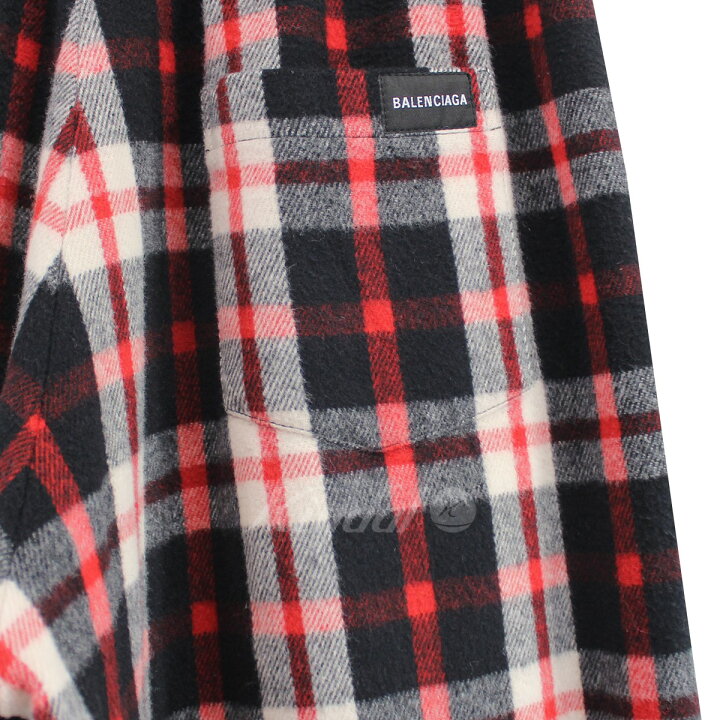 楽天市場】【中古】BALENCIAGA18AW ウールチェックワイドバギーパンツ 