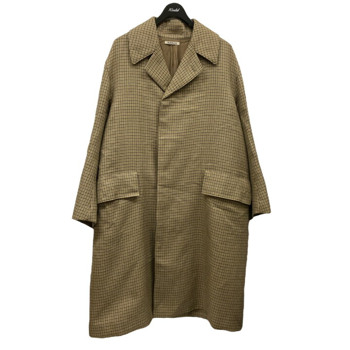 AURALEE 17aw DOUBLE FACE CHECK LONG COAT