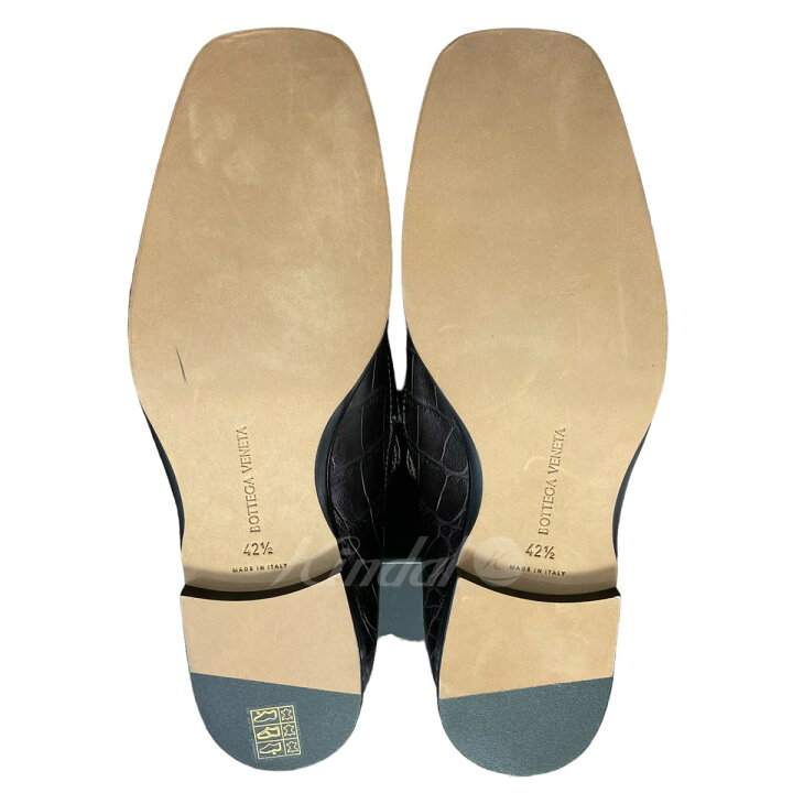 楽天市場】【中古】BOTTEGA VENETA型押しスクエアトゥローファー 