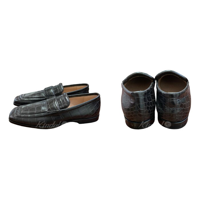 楽天市場】【中古】BOTTEGA VENETA型押しスクエアトゥローファー 