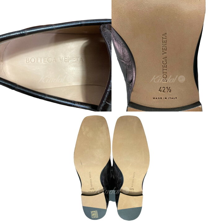 楽天市場】【中古】BOTTEGA VENETA型押しスクエアトゥローファー 