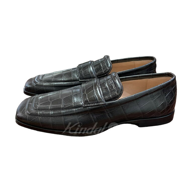 楽天市場】【中古】BOTTEGA VENETA型押しスクエアトゥローファー 