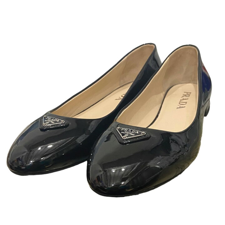 楽天市場】【中古】PRADA エナメルトライアングルプレートフラット 