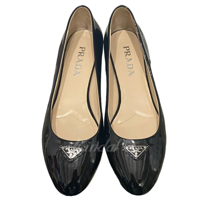 楽天市場】【中古】PRADA エナメルトライアングルプレートフラット 