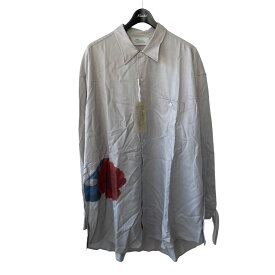 【中古】Azuma　22SS バラプリント　オーバーサイズシャツ ライトグレー サイズ：1 【191123】（アズマ）