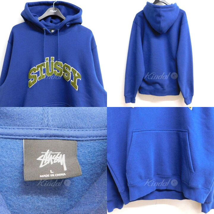 楽天市場】【中古】Stussy アーチロゴパーカー ブルー サイズ：L  