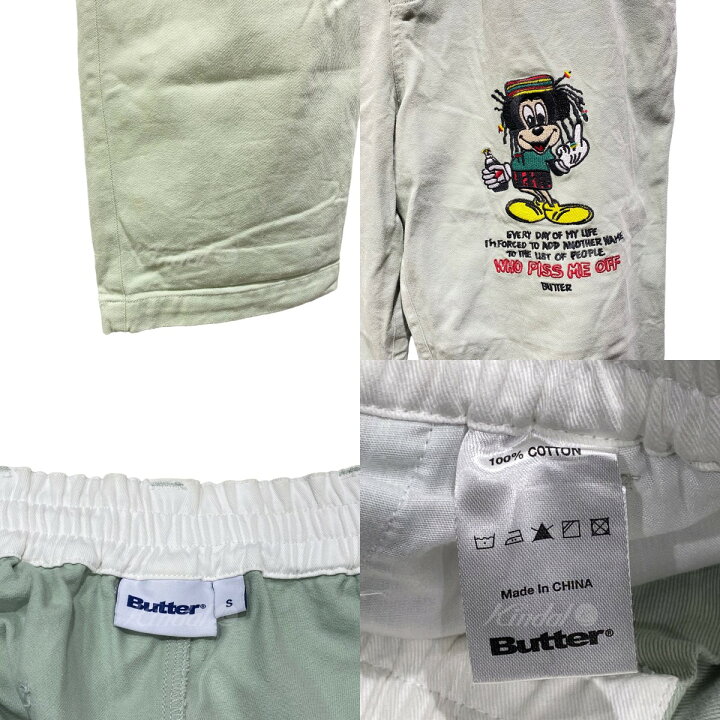 楽天市場】【中古】Butter Goods刺繍デザインパンツ ミントグリーン 