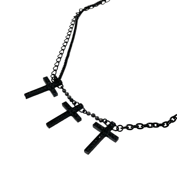 楽天市場】【中古】UNDERCOVER 三簾クロスネックレス V912 ブラック 