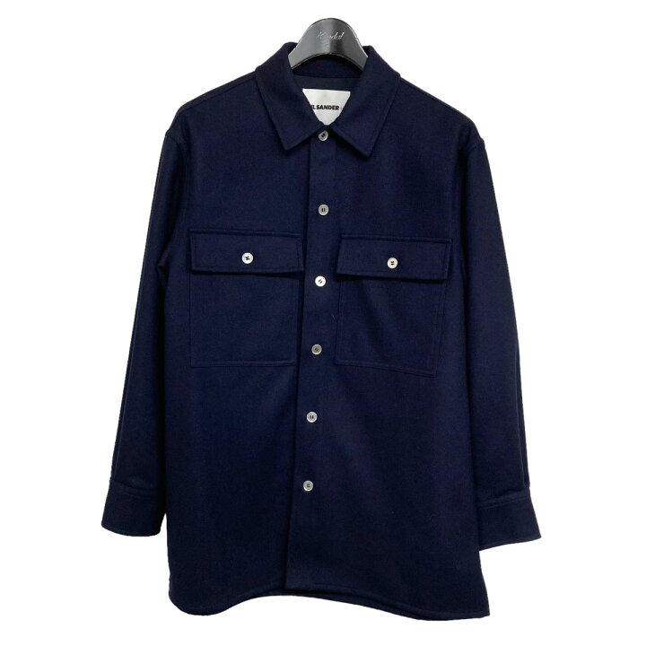 楽天市場】【中古】JIL SANDER+ ウールシャツジャケット ネイビー 