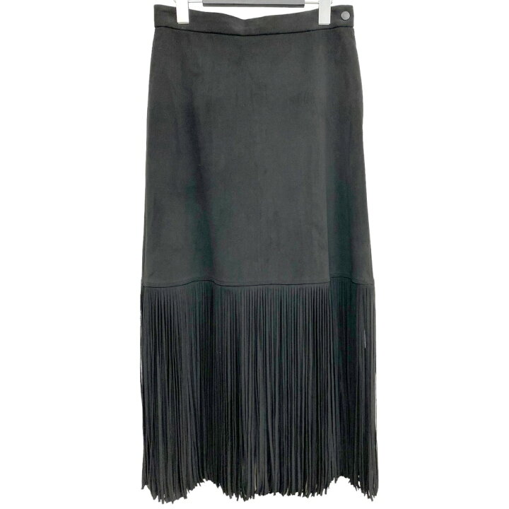 楽天市場】【中古】HYKE フェイクスウェードフリンジスカート ブラック  