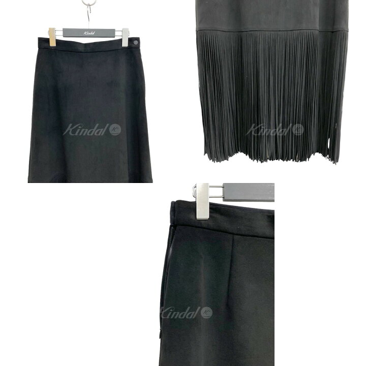 楽天市場】【中古】HYKE フェイクスウェードフリンジスカート ブラック  