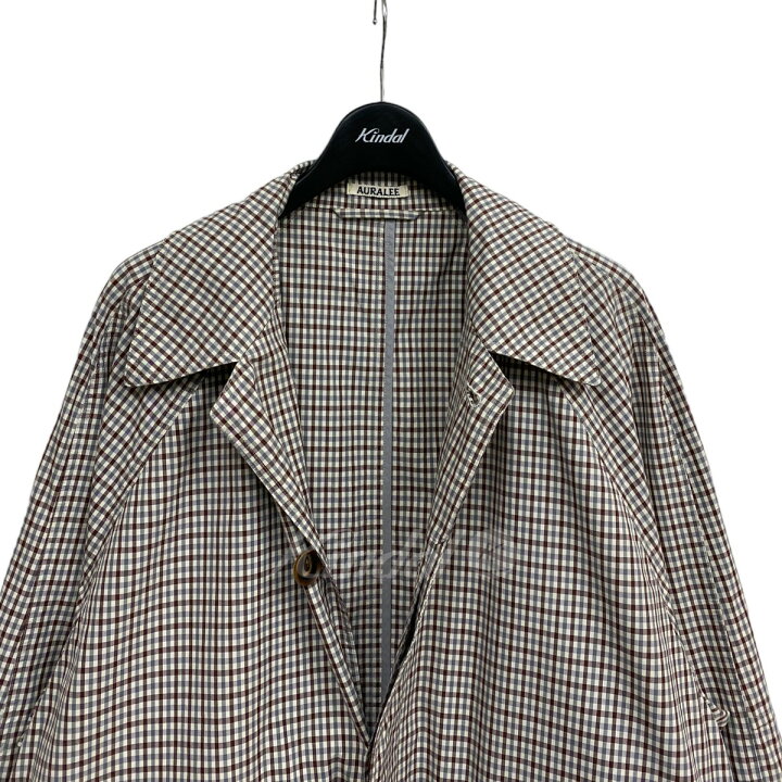 楽天市場】【中古】AURALEE FINX WEATHER CLOTH CHECK COAT防水 