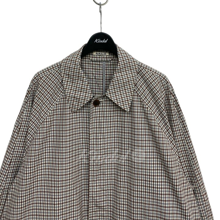 楽天市場】【中古】AURALEE FINX WEATHER CLOTH CHECK COAT防水 