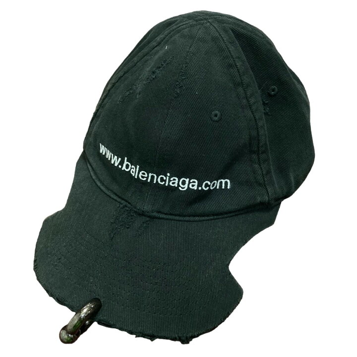 楽天市場】【中古】BALENCIAGA23AW ロゴ刺繍ピアスキャップ ブラック 