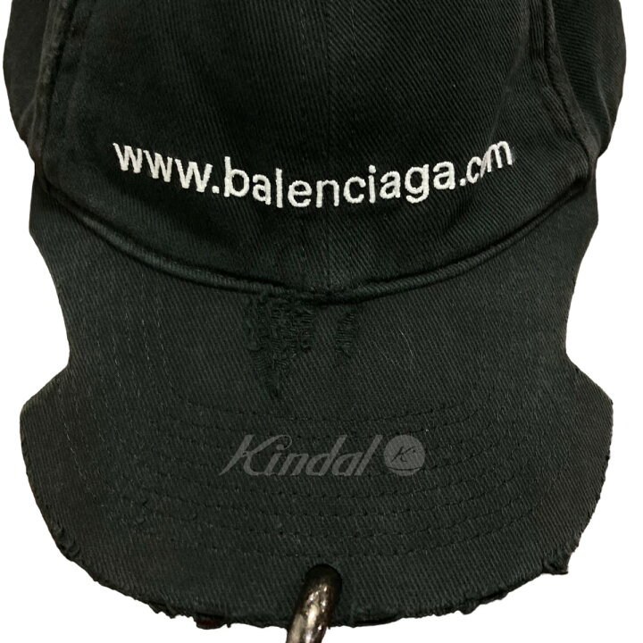 楽天市場】【中古】BALENCIAGA23AW ロゴ刺繍ピアスキャップ ブラック 