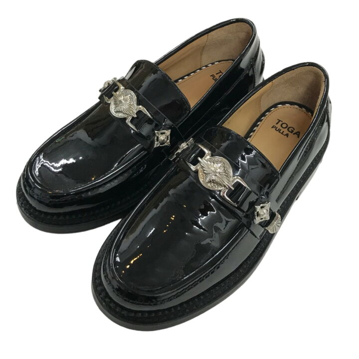 楽天市場】【中古】TOGA PULLA パテントメタルローファー ブラック 