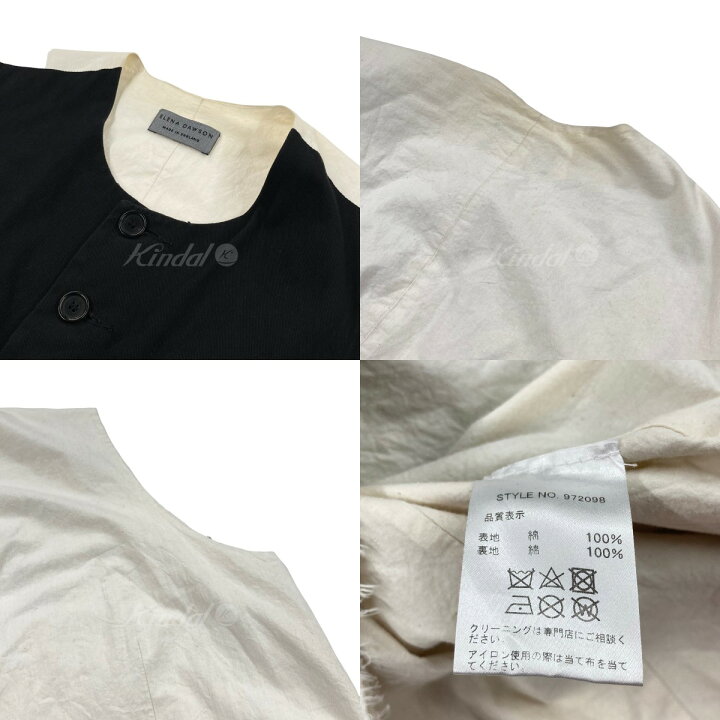 楽天市場】【中古】ELENA DAWSONコットンボタンベスト ブラック サイズ 