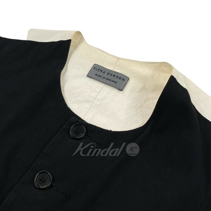 楽天市場】【中古】ELENA DAWSONコットンボタンベスト ブラック サイズ 