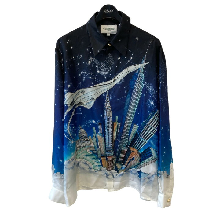 楽天市場】【中古】CASABLANCA 22AW Vol De Nuit Silk Shirt MF22-SH 