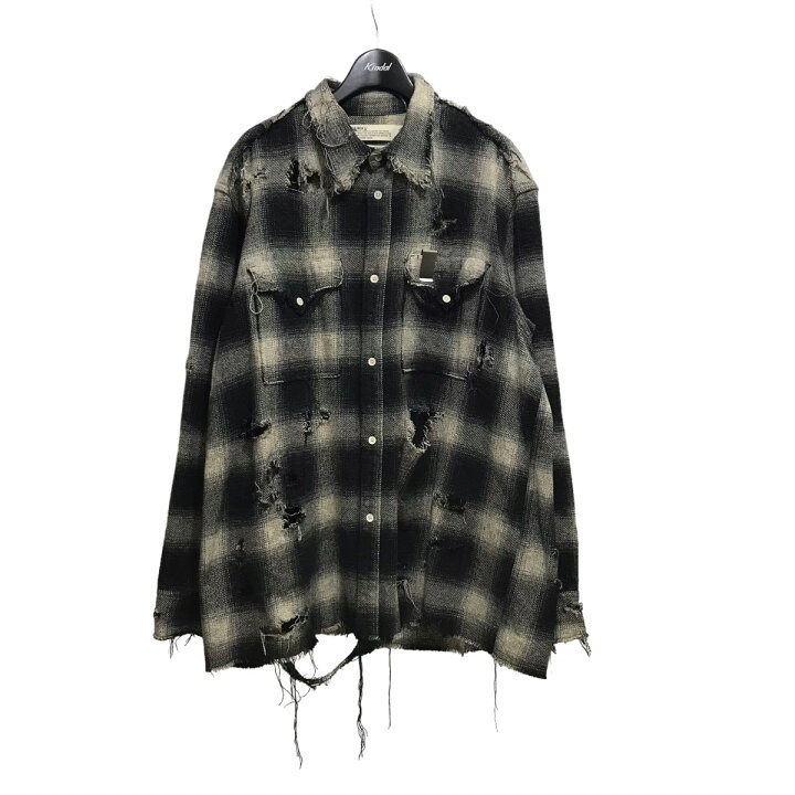 楽天市場】【中古】DAIRIKU21AW ダメージ加工フランネルチェックシャツ 