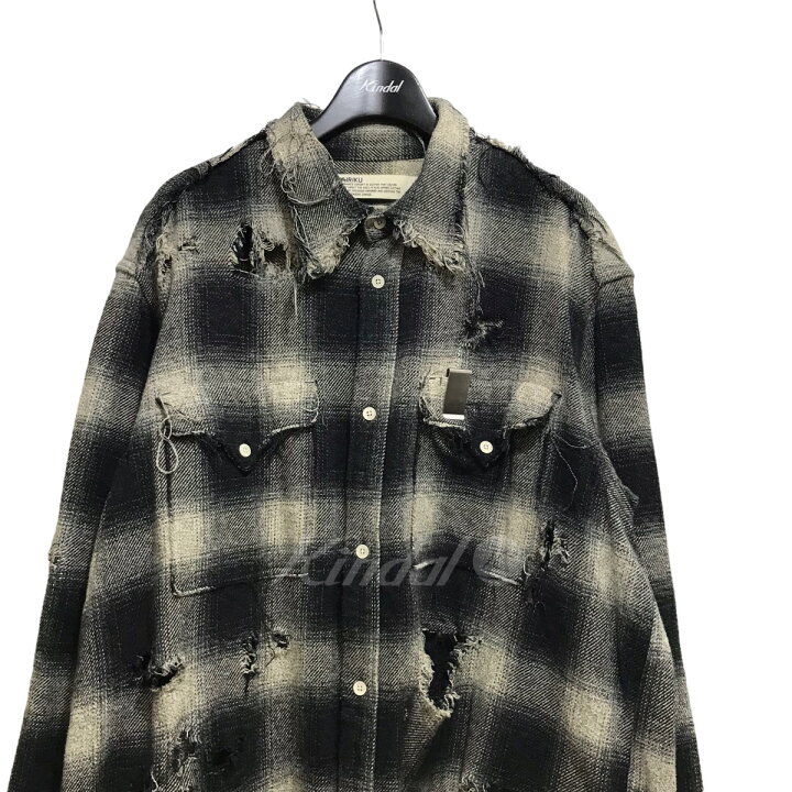 楽天市場】【中古】DAIRIKU21AW ダメージ加工フランネルチェックシャツ 