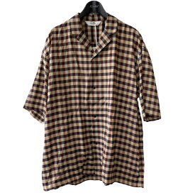 【中古】SASQUATCHfabrix．20SS BLOCK CHECK HS SHIRT ブラウン サイズ：L【価格見直し】