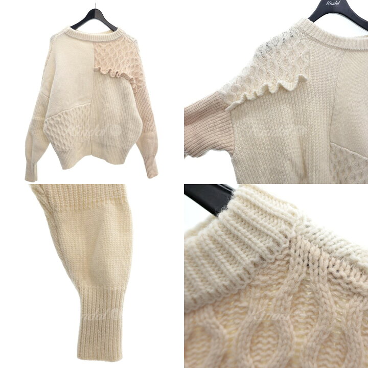 楽天市場】【中古】machattフリルパッチワークニット オフホワイト 