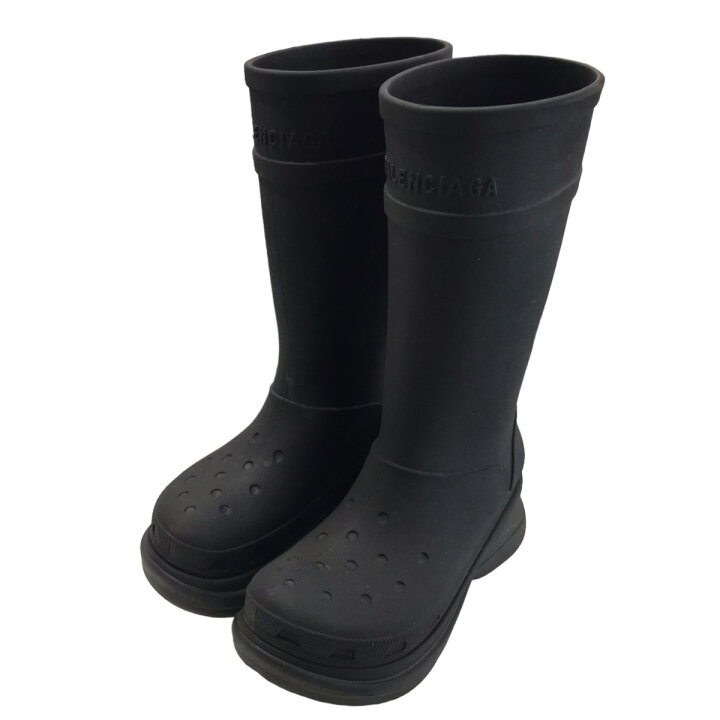楽天市場】【中古】BALENCIAGA×CROCS ラバーブーツ ブラック サイズ 