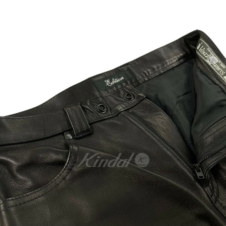 楽天市場】【中古】blackmeans×Edition レザーパンツ ブラック サイズ 