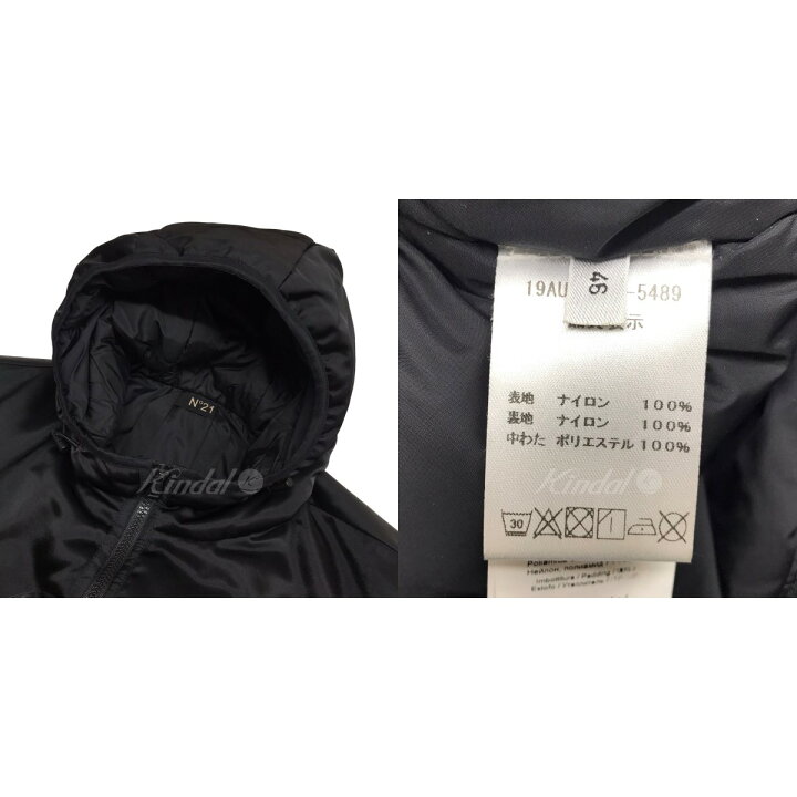 楽天市場】【中古】N°21 ロゴプリント中綿ジャケット ブラック サイズ 
