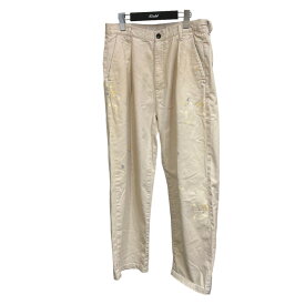 【中古】ANCELLM23AW「PANT CHINO TROUSERS」ペンキ加工チノパン ベージュ サイズ：2【価格見直し】