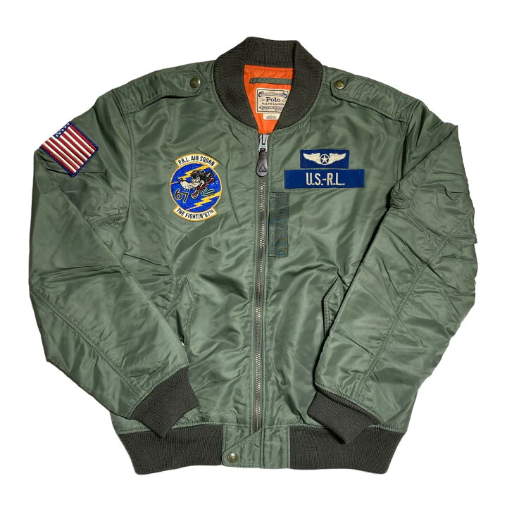 楽天市場】【中古】POLO RALPH LAUREN ワッペン付きMA-1 ボンバー  