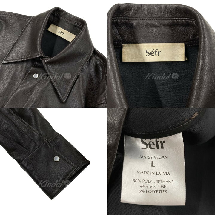 楽天市場】【中古】SEFR フェイクレザージャケット ブラウン サイズ：L 