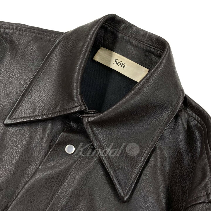 楽天市場】【中古】SEFR フェイクレザージャケット ブラウン サイズ：L 