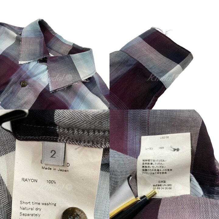 楽天市場】【中古】UNUSED×SUGARHILL2022SS 「Ombre check shirt 