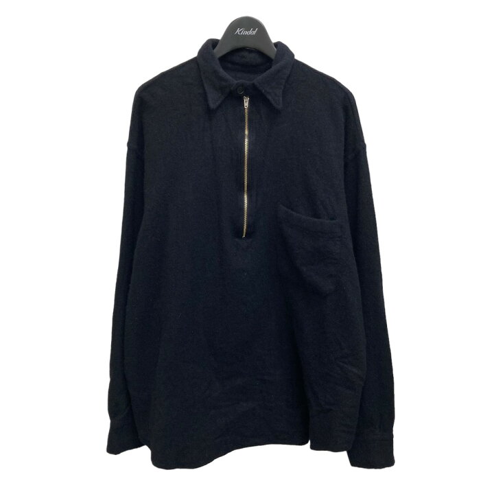 楽天市場】【中古】COMOLI 22AW／縮絨ウール ハーフジップシャツ W03 