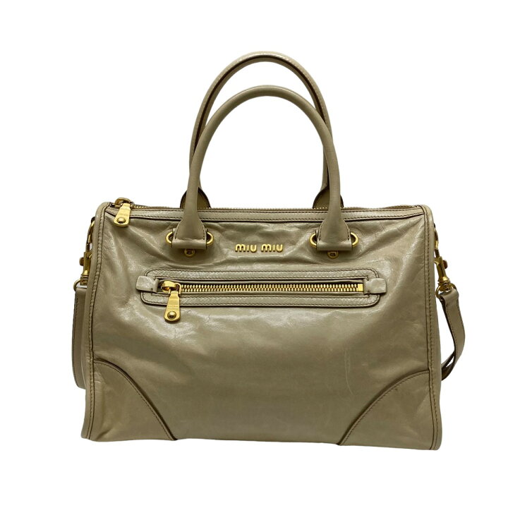 楽天市場】【中古】miu miu 2WAYバッグ RL0043 ベージュ 【291123 