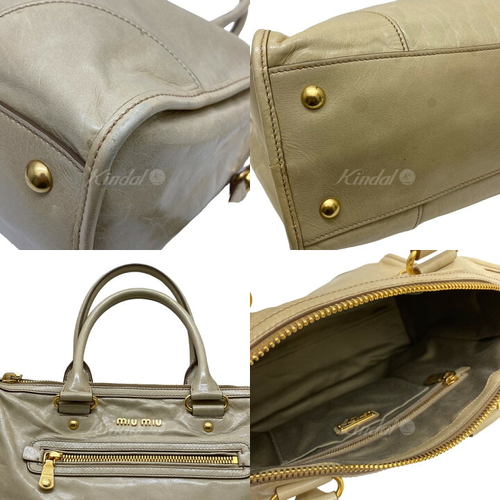 楽天市場】【中古】miu miu 2WAYバッグ RL0043 ベージュ 【291123 