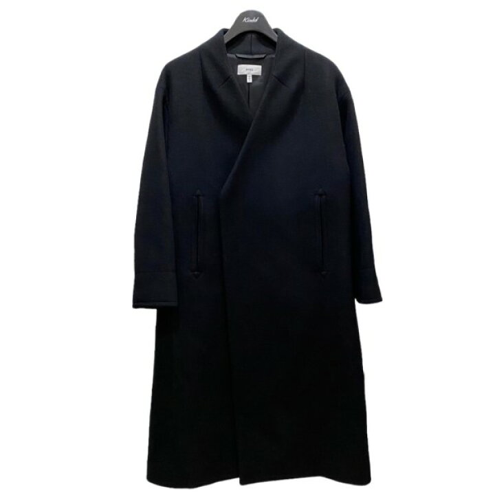 楽天市場】【中古】HYKE ウールメルトンノーカラーコート ブラック 