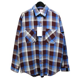 【中古】N．HOOLYWOODBR CHECK FLANNEL SHIRT フランネルシャツ 長袖シャツ ブルー サイズ：38【価格見直し】